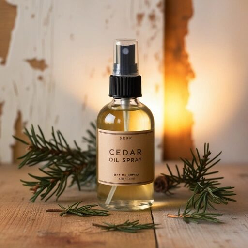 cedar oil for pest control in a spray bottle.