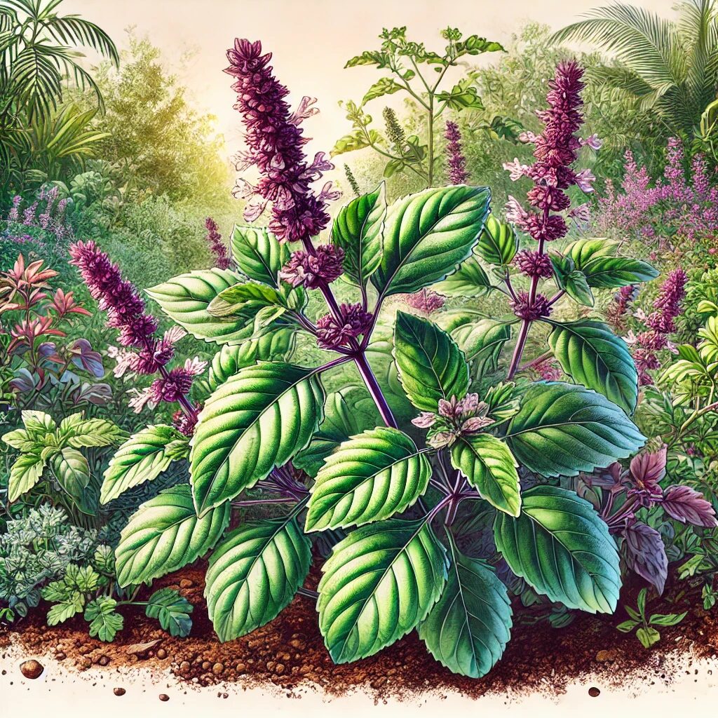 African Basil Herbs for Deterring Snakes in Garden